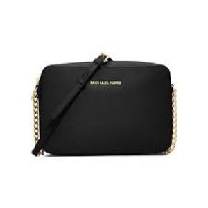 BLACK JET SET MK CROSS BODY BAG